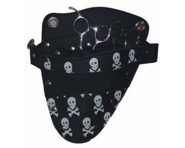 Black scissor holster/pouch with Skull print.